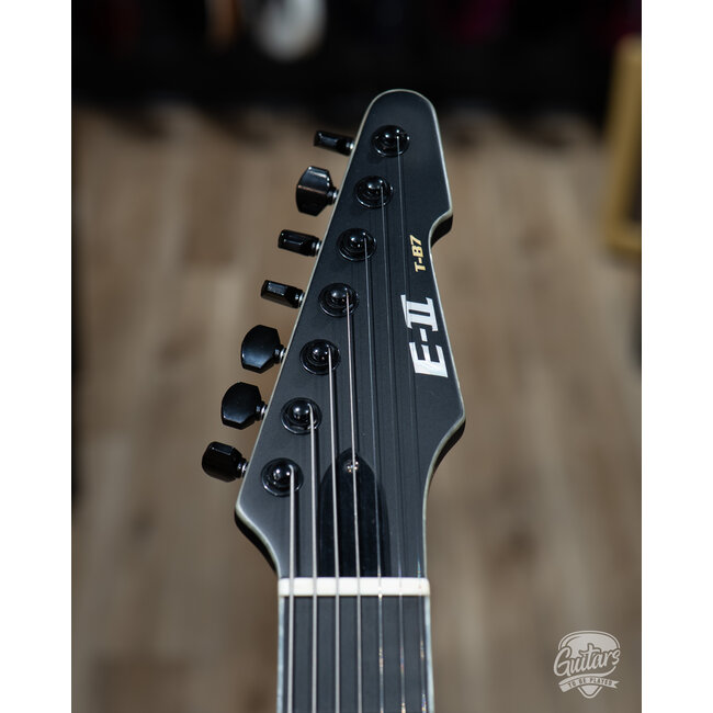 2025 ESP E-II T-B7 Baritone 7-String EMG Guitar w/ Case – Black Satin