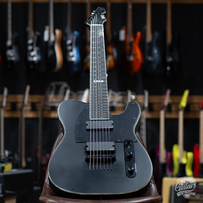 2025 ESP E-II T-B7 Baritone 7-String EMG Guitar w/ Case – Black Satin