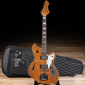 Novo Novo Dealer Limited Miris JHH Maple Top Semi-Hollow Guitar – Amber
