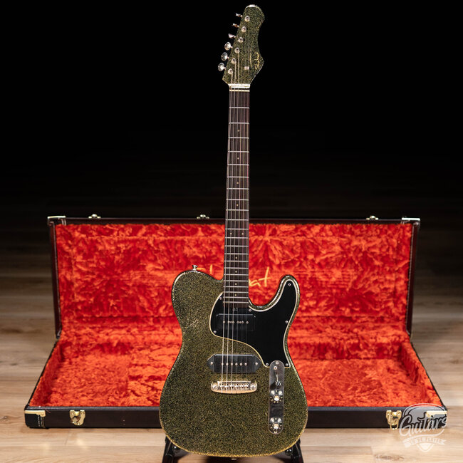 Shabat Lion Special Mahogany Body w/ P-90s & Flame Maple Neck–Gold/Black Sparkle