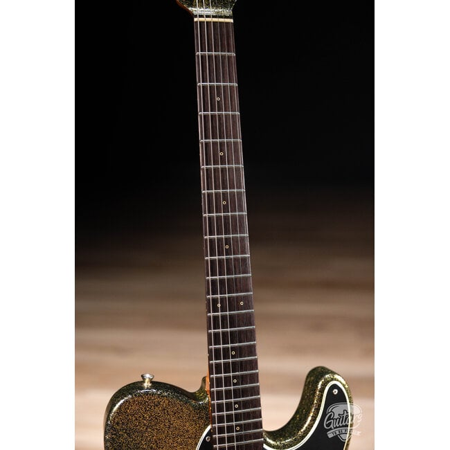 Shabat Lion Special Mahogany Body w/ P-90s & Flame Maple Neck–Gold/Black Sparkle