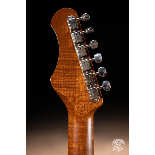 Shabat Lion Special Mahogany Body w/ P-90s & Flame Maple Neck–Gold/Black Sparkle