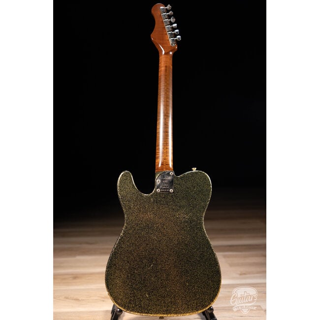 Shabat Lion Special Mahogany Body w/ P-90s & Flame Maple Neck–Gold/Black Sparkle