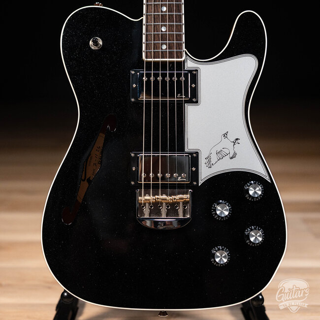 Elliott Raven Standard Spruce Top Semi-Hollow Guitar – Black Sparkle