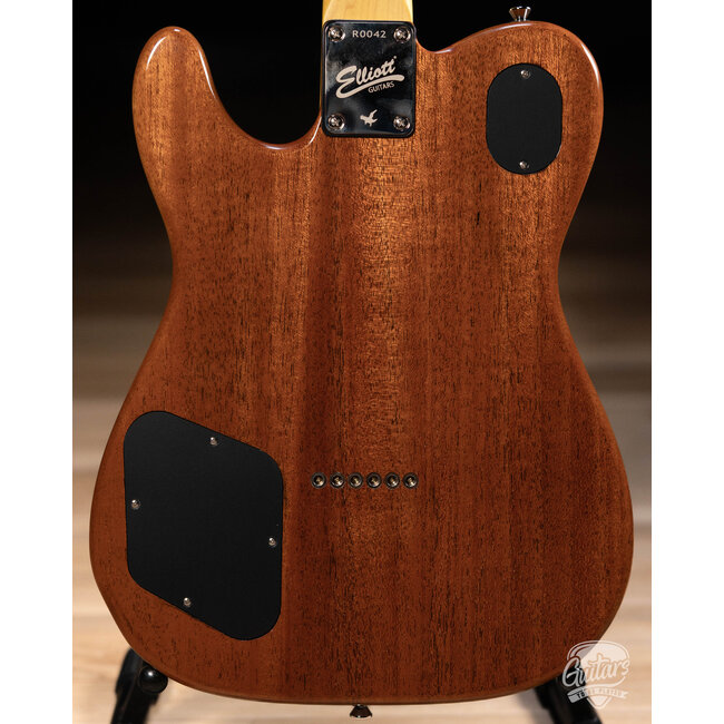 Elliott Raven Standard Spruce Top Semi-Hollow Guitar – Black Sparkle