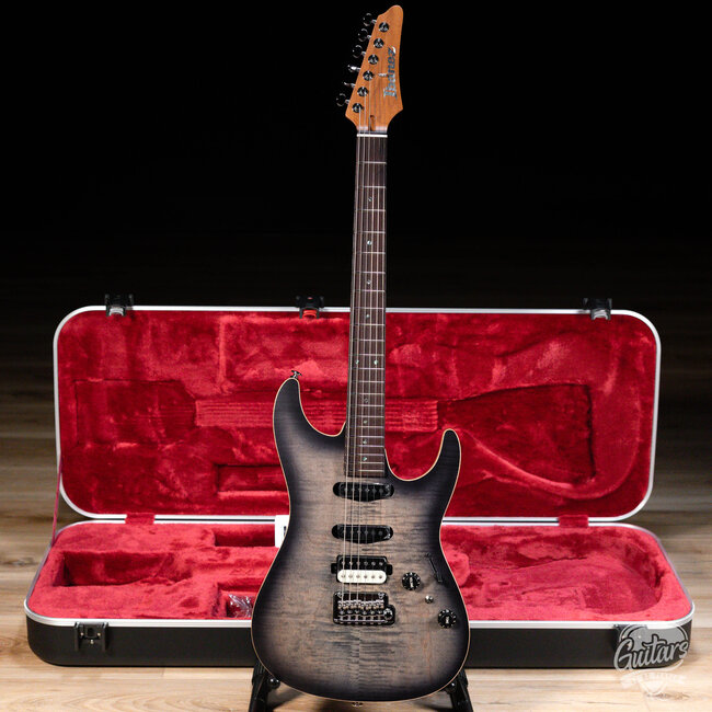Ibanez TQM2 Tom Quayle Signature Guitar w/ Case – Charcoal Black Burst Flat