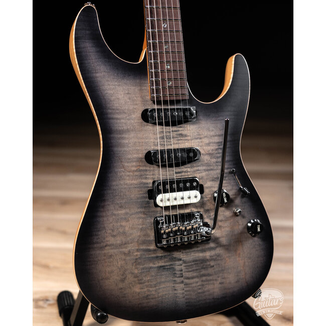 Ibanez TQM2 Tom Quayle Signature Guitar w/ Case – Charcoal Black Burst Flat