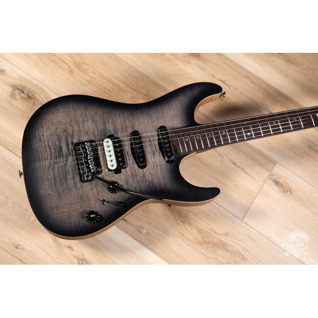 Ibanez TQM2 Tom Quayle Signature Guitar w/ Case – Charcoal Black Burst Flat