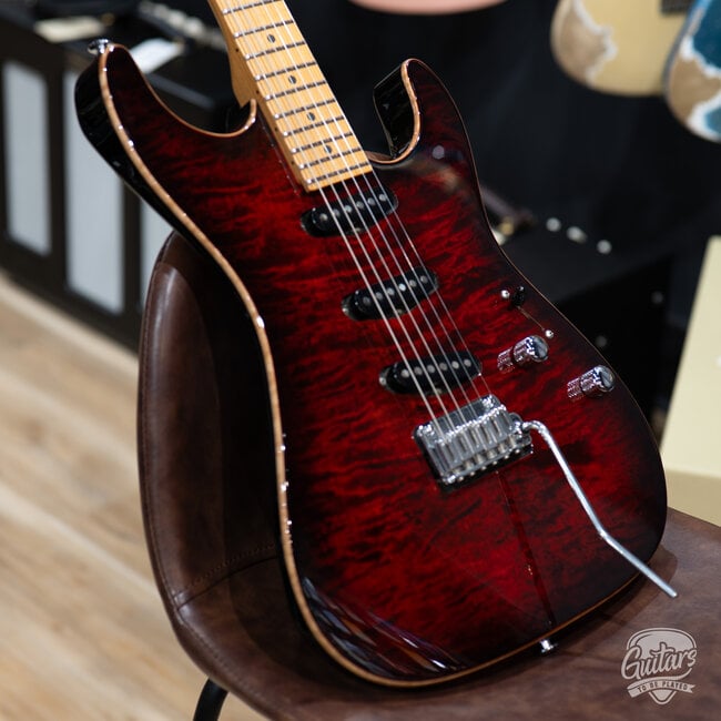 2013 Suhr Standard Alder Roasted Maple Guitar w/ Case - Crimson Red Burst