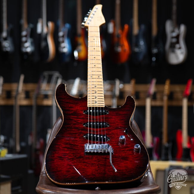 2013 Suhr Standard Alder Roasted Maple Guitar w/ Case - Crimson Red Burst