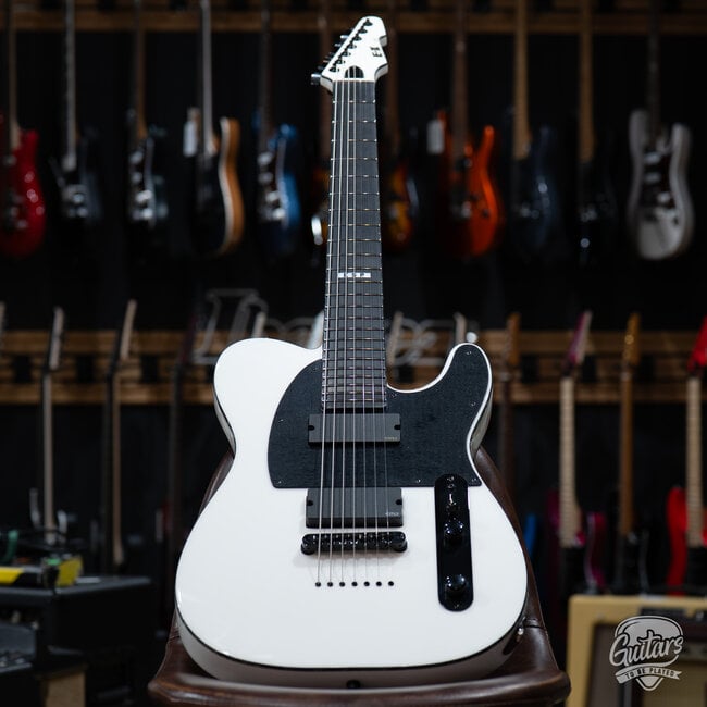ESP E-II T-B7 Baritone 7-String EMG Guitar w/ Case – Snow White (B-stock)