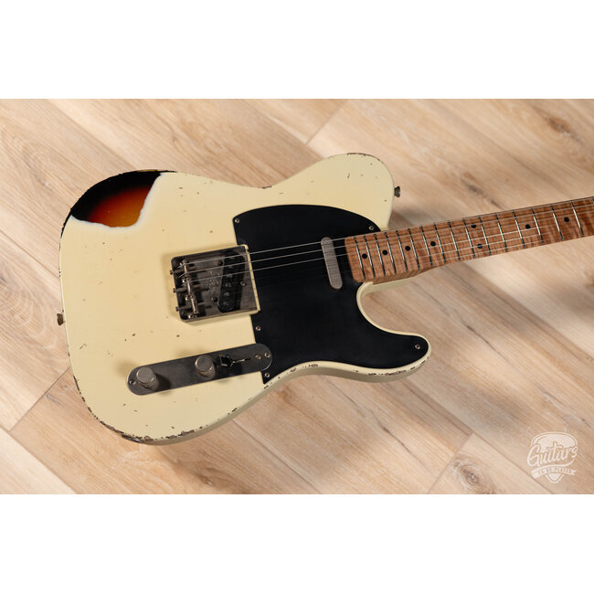 Xotic XTC-1 Alder T-Style w/ Roasted Flame Maple Neck – Vintage White over 3TSB