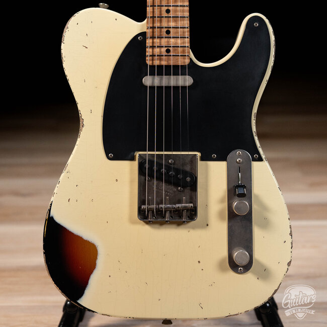 Xotic XTC-1 Alder T-Style w/ Roasted Flame Maple Neck – Vintage White over 3TSB