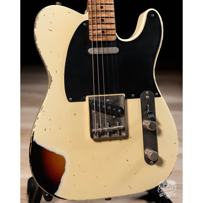Xotic XTC-1 Alder T-Style w/ Roasted Flame Maple Neck – Vintage White over 3TSB