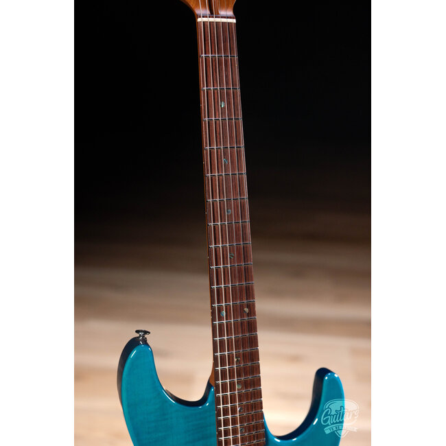 Ibanez MMN1 Martin Miller Signature Guitar w/ Case – Transparent Aqua Blue