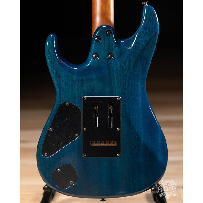 Ibanez MMN1 Martin Miller Signature Guitar w/ Case – Transparent Aqua Blue