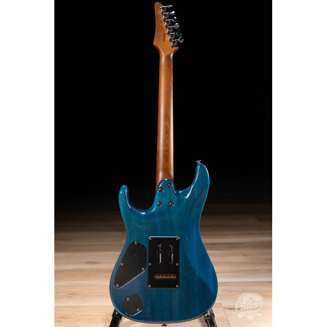 Ibanez MMN1 Martin Miller Signature Guitar w/ Case – Transparent Aqua Blue