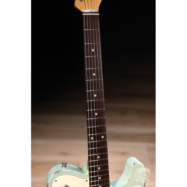 Friedman Vintage T Alder P-90 Guitar w/ Rosewood – Daphne Blue over 3-Tone Burst