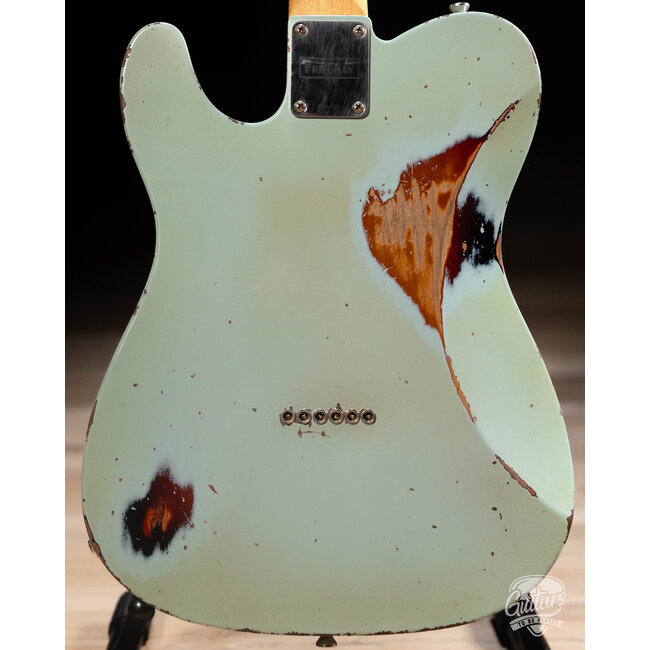 Friedman Vintage T Alder P-90 Guitar w/ Rosewood – Daphne Blue over 3-Tone Burst