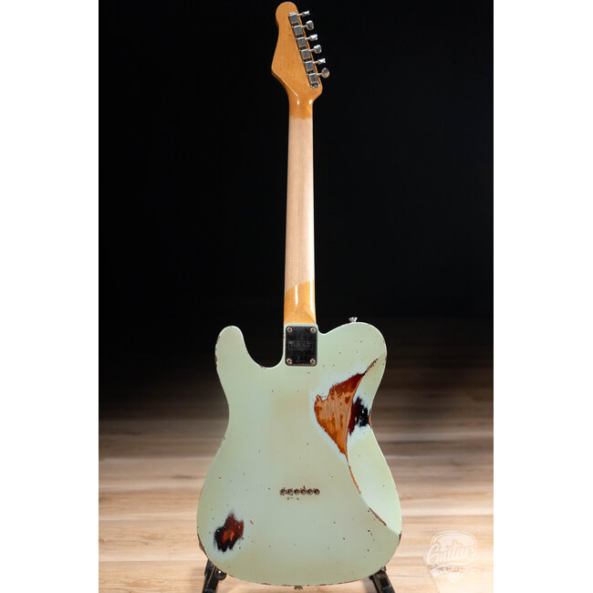 Friedman Vintage T Alder P-90 Guitar w/ Rosewood – Daphne Blue over 3-Tone Burst