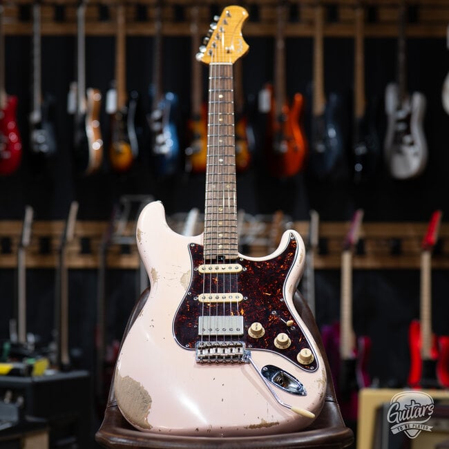 2025 Shabat Lynx HSS Alder S-Style w/ Flame Roasted Maple & Rosewood –Shell Pink