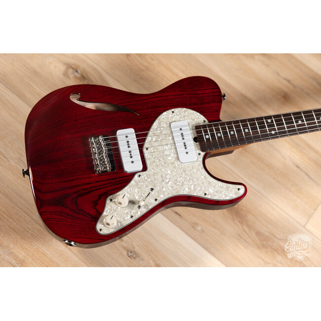 CP Thornton Thinline Classic II Swamp Ash w/ Lollar P-90s – Translucent Oxblood