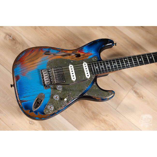 Paoletti Alfa Lounge HSS “Stratospheric” Thinline S-Style – Heavy Deep Blue