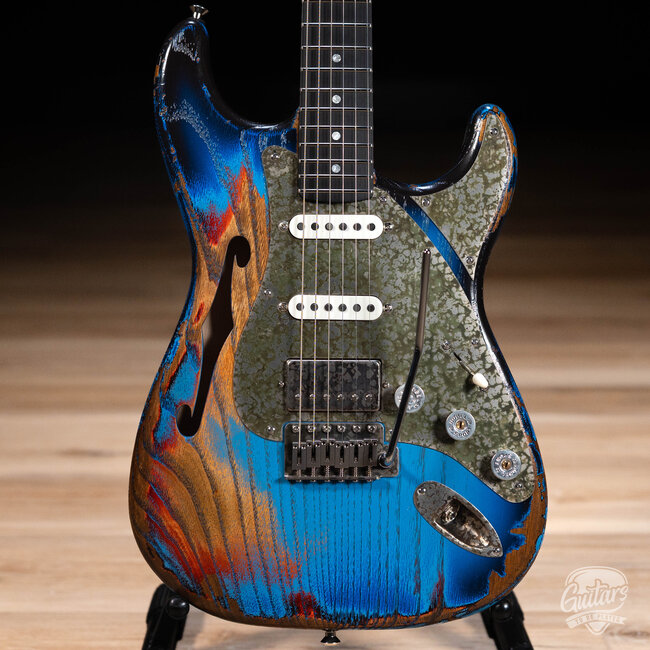 Paoletti Alfa Lounge HSS “Stratospheric” Thinline S-Style – Heavy Deep Blue