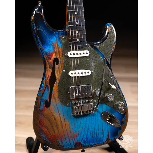 Paoletti Alfa Lounge HSS “Stratospheric” Thinline S-Style – Heavy Deep Blue