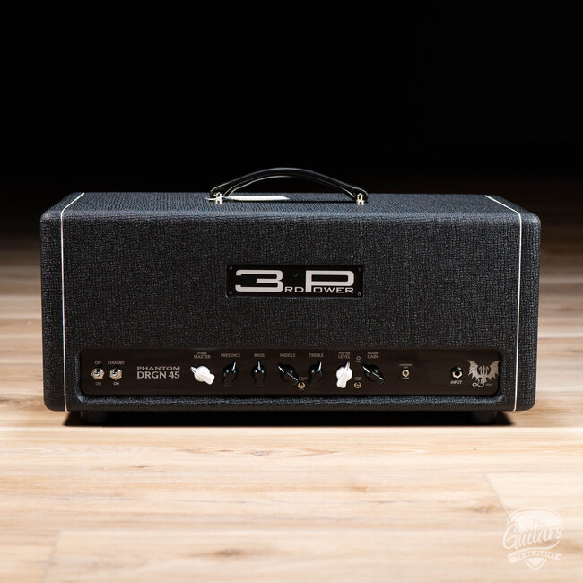 3rd Power Dragon Phantom DRGN 45 Amp Head – Black Faceplate &  White Piping