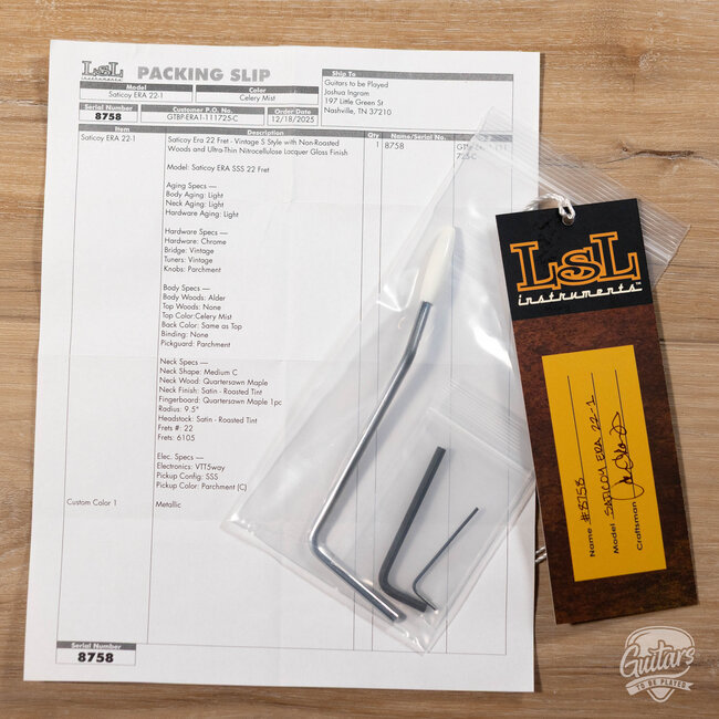 LsL Instruments Saticoy ERA 22 Fret Maple Neck w/ LsL Pickups – Celery Mist