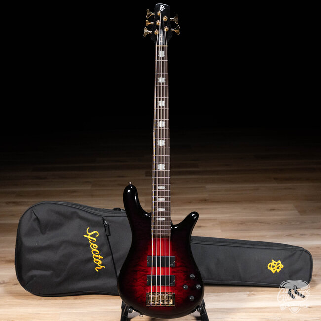 Spector Icon NS-5 Neck Through 5-String Bass w/ Gigbag – Purple Cherry
