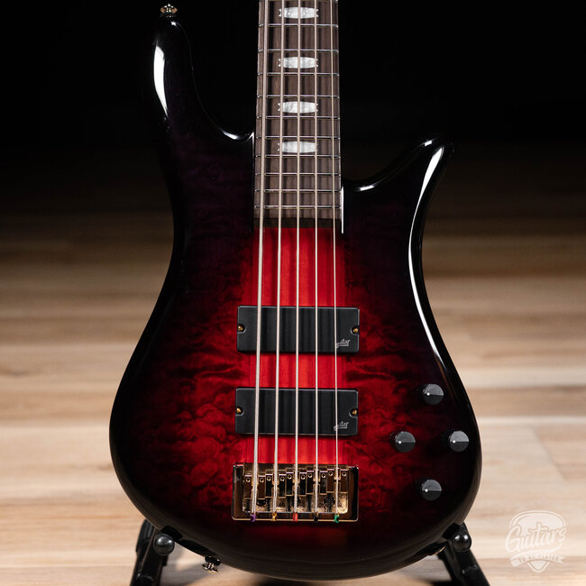 Spector Icon NS-5 Neck Through 5-String Bass w/ Gigbag – Purple Cherry