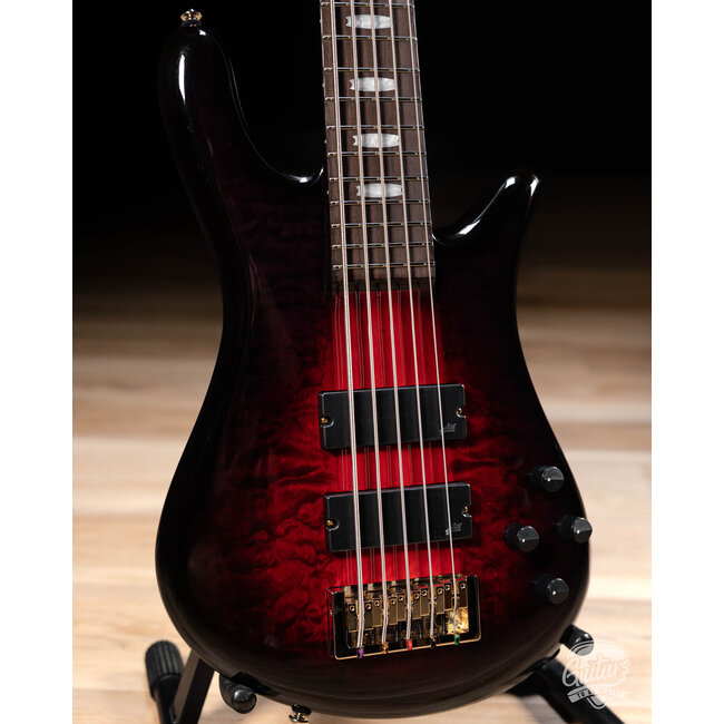 Spector Icon NS-5 Neck Through 5-String Bass w/ Gigbag – Purple Cherry