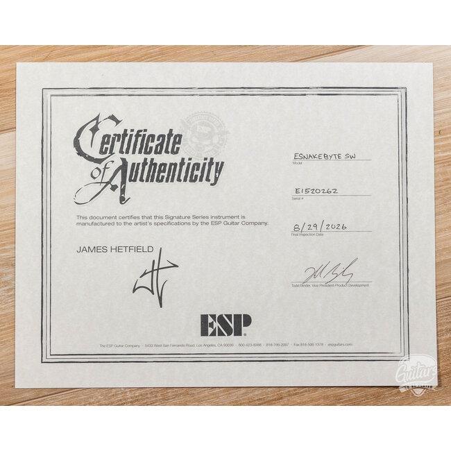 ESP Snakebyte James Hetfield Signature Custom Shop Guitar – Snow White
