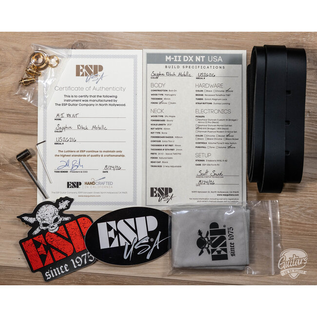 ESP USA M-II DX NT w/ EMG 81-X / 85-X & TOM Bridge – Sapphire Black Metallic
