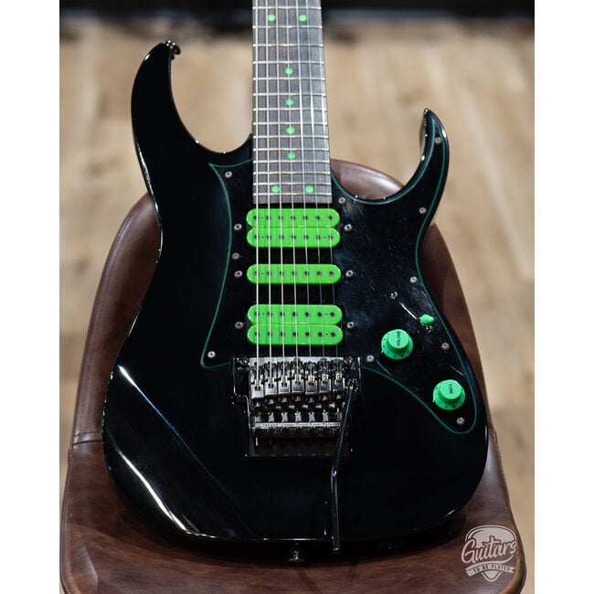 Used Ibanez UV7BK Universe 'Green Dot' 7 String Guitar w/ Case – Black