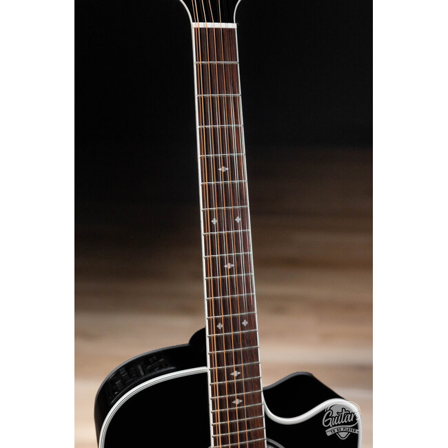 Takamine EF381SC 12-String Dreadnought Cutaway Guitar w/ Case – Black