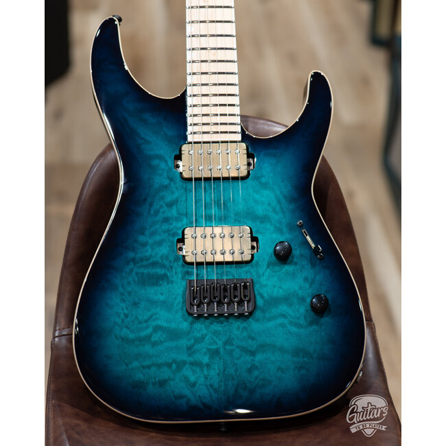 ESP E-II M-II NT Quilt Top & Maple Fretboard Guitar – Black Turquoise Burst