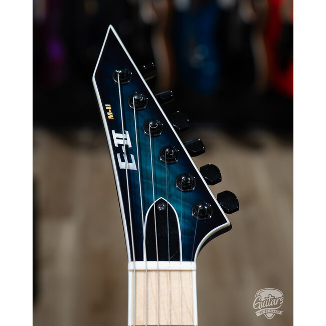 ESP E-II M-II NT Quilt Top & Maple Fretboard Guitar – Black Turquoise Burst