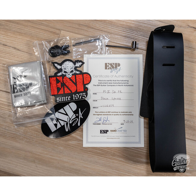 ESP USA M-II DX FR w/ Fishman Fluence & Floyd Rose – Black Sparkle