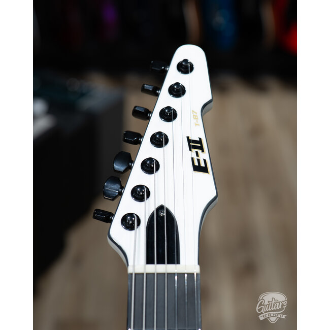 ESP E-II T-B7 Baritone 7-String EMG Guitar w/ Case – Snow White (B-stock)