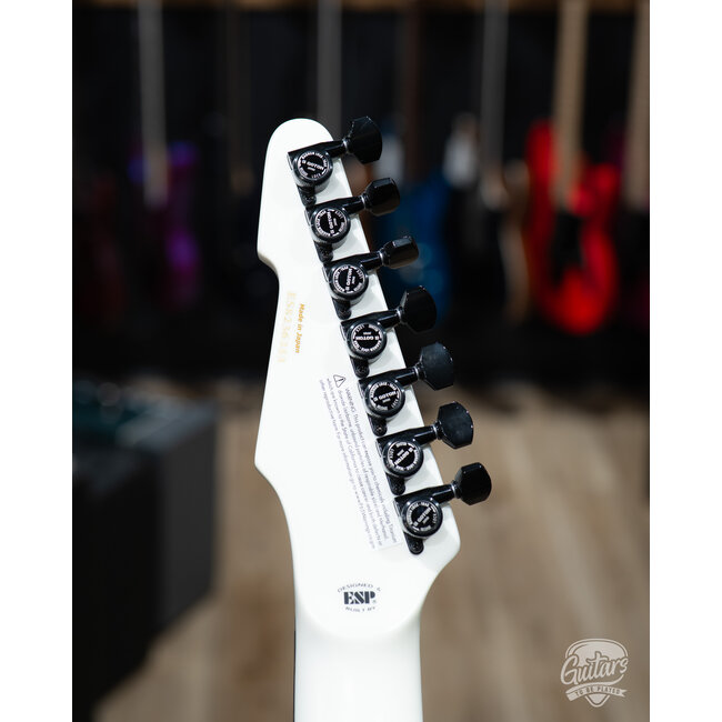 ESP E-II T-B7 Baritone 7-String EMG Guitar w/ Case – Snow White (B-stock)
