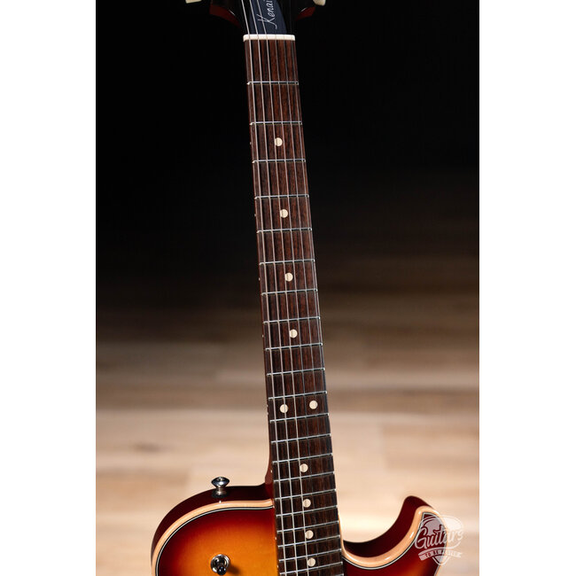 Knaggs Kenai T2 Flame Top Hollowbody Guitar w/ Wraptail–Dark CherryBurst (Gloss)