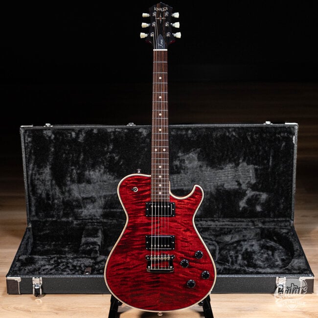 Knaggs Kenai T2 Flame Top Guitar w/ Rosewood Fretboard – Burgundy (Gloss)