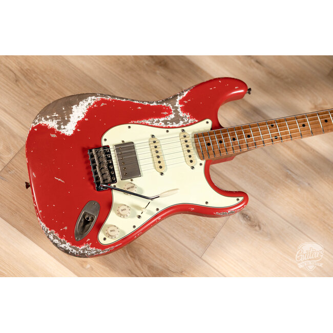 Xotic XSC-2 HSS S-Style w/ Roasted Flame Maple Neck – Fiesta Red