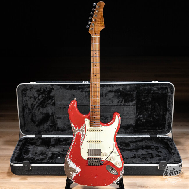 Xotic XSC-2 Alder HSS S-Style w/ Roasted Flame Maple Neck – Fiesta Red