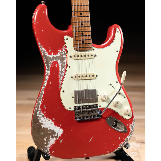 Xotic XSC-2 HSS S-Style w/ Roasted Flame Maple Neck – Fiesta Red