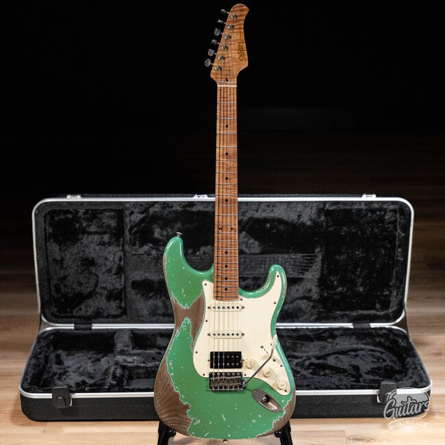 Xotic XSC-2 Alder HSS S-Style w/ Roasted Flame Maple Neck – Seafoam Green