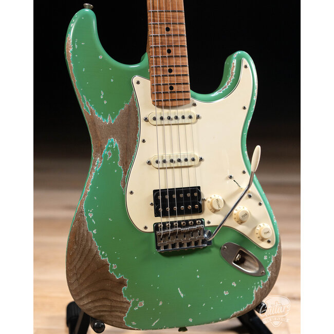 Xotic XSC-2 Alder HSS S-Style w/ Roasted Flame Maple Neck – Seafoam Green
